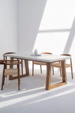 Load image into Gallery viewer, Aviana Terrazzo Concrete Dining Table with Solid Wood Base for Modern Elegance Space-GCC Home Center
