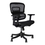 Load image into Gallery viewer, Black mesh back office chair with adjustable arms and five-wheel base for ergonomic office use