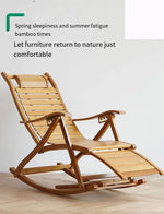 Load image into Gallery viewer, Bamboo Rocking Chair – Folding Chair for Balcony, Yard &amp; Home Relaxation