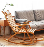 Bamboo Rocking Chair – Folding Chair for Balcony, Yard & Home Relaxation