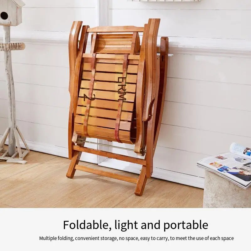 Bamboo Rocking Chair – Folding Chair for Balcony, Yard & Home Relaxation