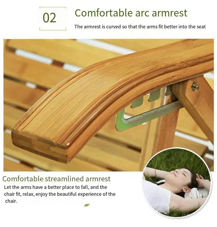 Bamboo Rocking Chair – Folding Chair for Balcony, Yard & Home Relaxation