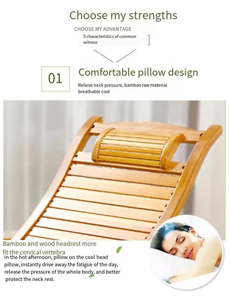 Bamboo Rocking Chair – Folding Chair for Balcony, Yard & Home Relaxation