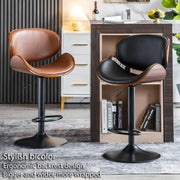 COOLBABY Bar chairs Lift leather bar chairs Light luxury home front desk high chairs Adjustable swivel seats High stools Low back kitchen island, dining room 1PC (Black)-GCC Home Center