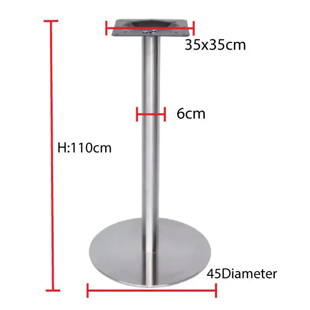 Jilphar Furniture Bar Height 110cm SS Table Base JP3019-GCC Home Center