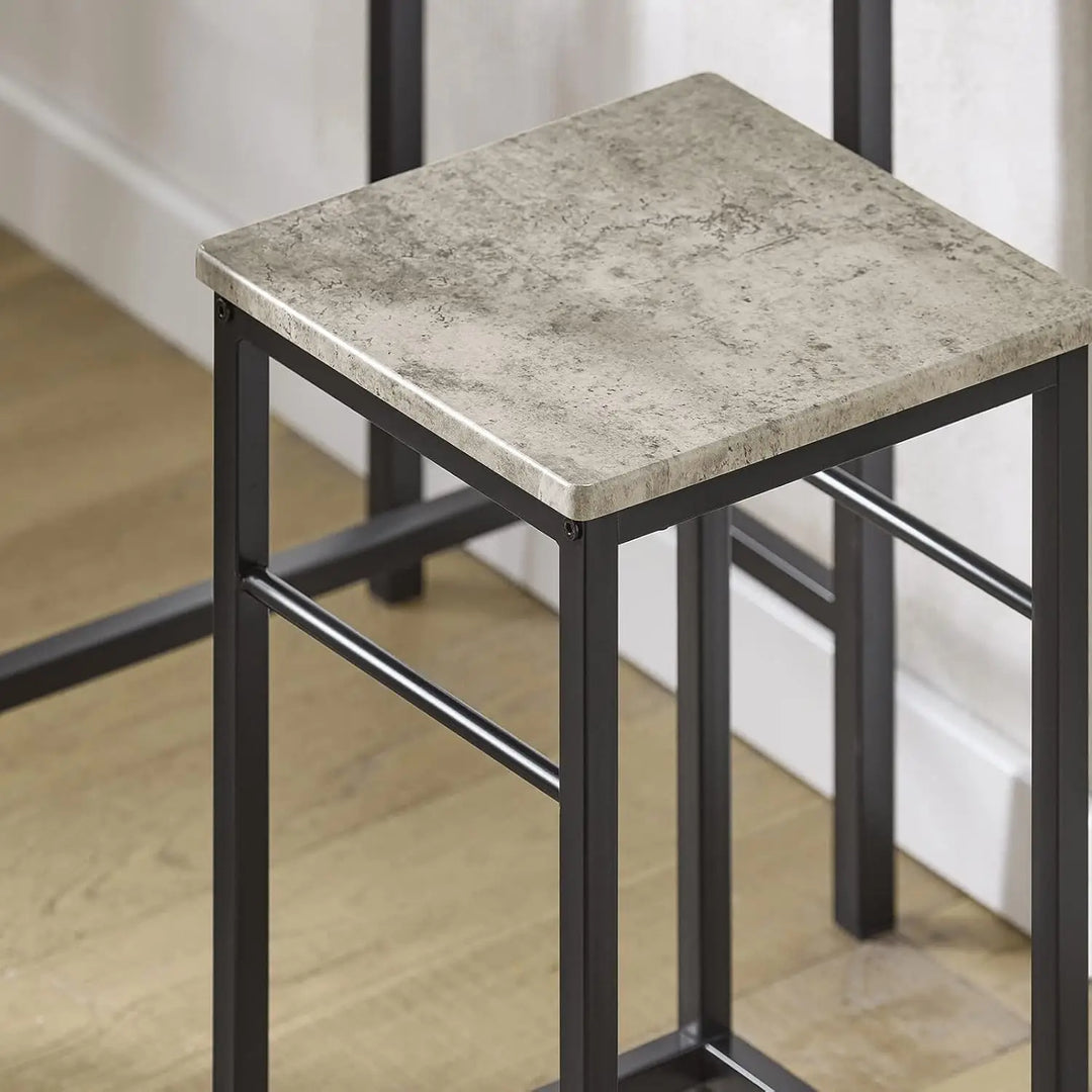 Bar Set-1 Bar Table and 2 Stools, Home Kitchen Breakfast Bar Set Furniture Dining Set (grey)-GCC Home Center