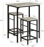 Load image into Gallery viewer, Bar Set-1 Bar Table and 2 Stools, Home Kitchen Breakfast Bar Set Furniture Dining Set (grey)-GCC Home Center