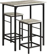 Load image into Gallery viewer, Bar Set-1 Bar Table and 2 Stools, Home Kitchen Breakfast Bar Set Furniture Dining Set (grey)-GCC Home Center