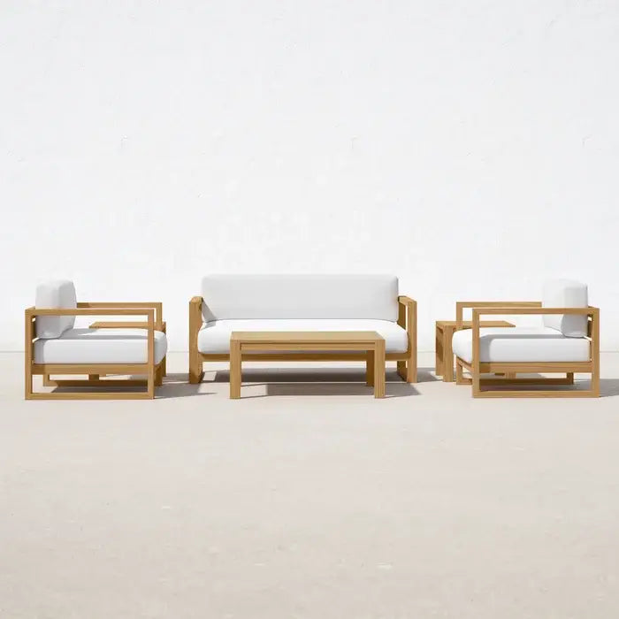 Bartol Outdoor Seating 8-Person Outdoor Seating Set | Solid Teak Wood | Cushions Included