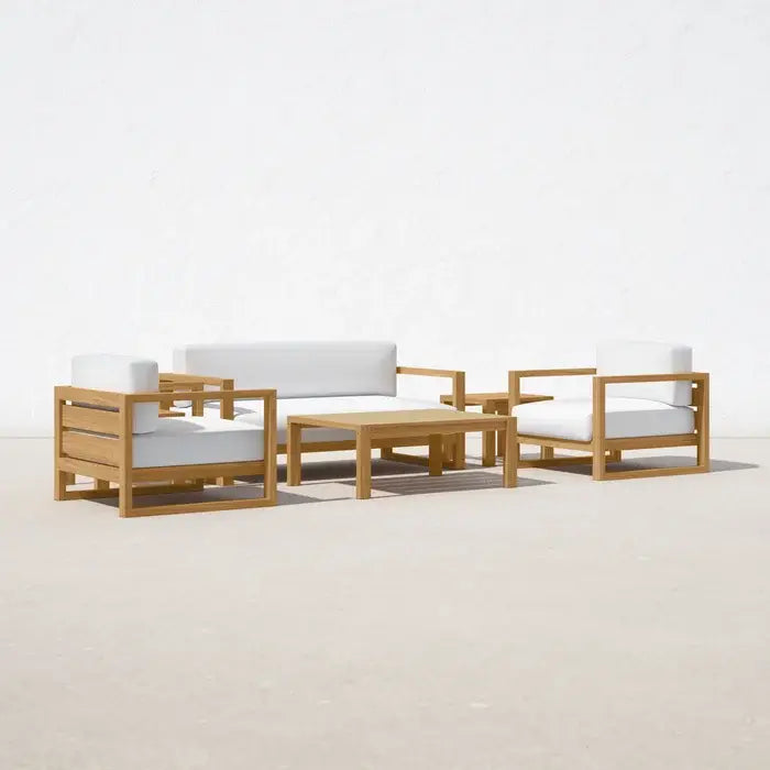 Bartol Outdoor Seating 8-Person Outdoor Seating Set | Solid Teak Wood | Cushions Included