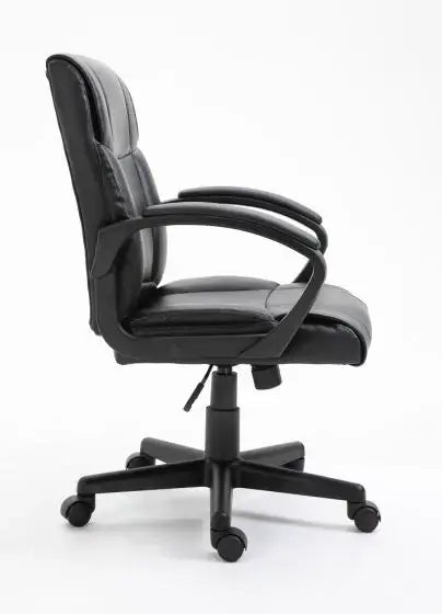 Basics Ergonomic PU Chair - Black Office Chair-GCC Home Center