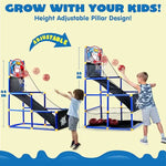 Load image into Gallery viewer, Basketball Game Set with 4 Balls and Hoop for Kids 3 to 12 Years Old Indoor Outdoor Sport Play-GCC Home Center