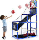 Load image into Gallery viewer, Basketball Game Set with 4 Balls and Hoop for Kids 3 to 12 Years Old Indoor Outdoor Sport Play-GCC Home Center