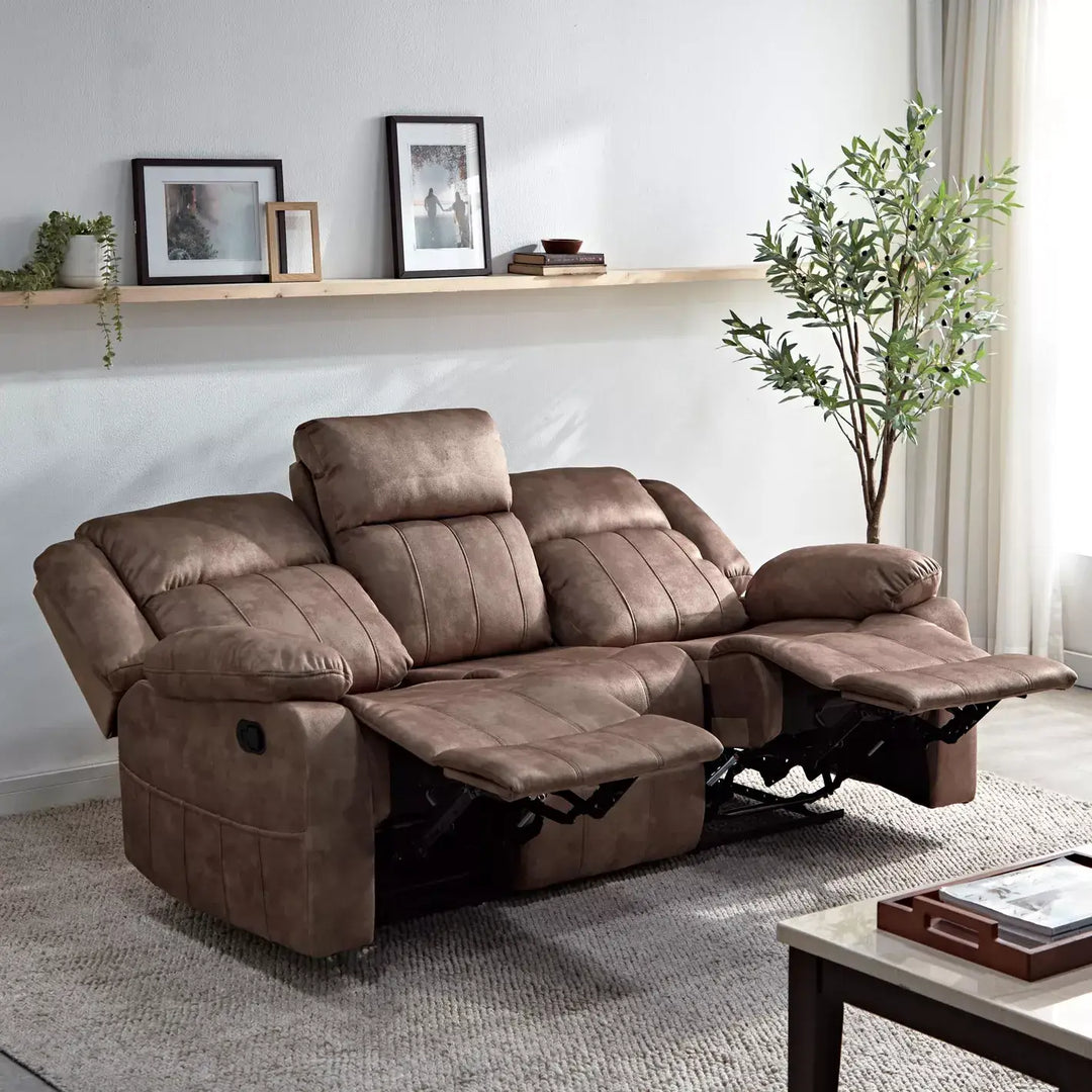 Baskin Elegant 3-Seater Fabric Recliner-GCC Home Center