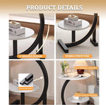Load image into Gallery viewer, Beauenty Round Side Table Coffee Couch Bedside Table End Table for Small Spaces C Shaped End Table Drink Table for Living Room, Bedroom, Office, Dorm (White Marble)