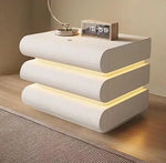 Load image into Gallery viewer, Bedside Table Nightstand with Three Drawers Built in LED Light Storage Cabinet for Bedroom-GCC Home Center