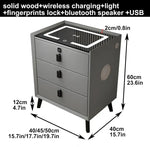 Load image into Gallery viewer, Bedside Table with Three Drawers, Secure Fingerprint Lock Wireless Charging Speaker LED Light-GCC Home Center