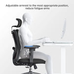 Load image into Gallery viewer, Black big and tall ergonomic office chair with mesh back adjustable armrests and lumbar support for desk use