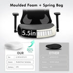 Load image into Gallery viewer, Black molded foam chair cushion with spring bag construction and reinforced mesh back support for ergonomic comfort