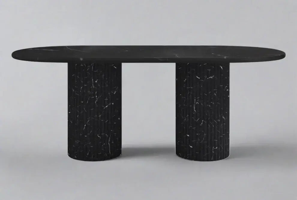 Black Marquina Marble Dining Table-GCC Home Center