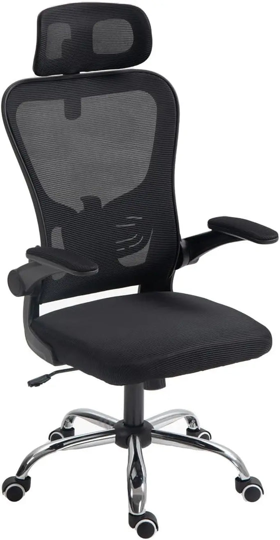 Arabian Mall Ergonomic Black Mesh Office Chair with Lumbar Support and Headrest