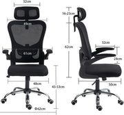 Arabian Mall Ergonomic Black Mesh Office Chair with Lumbar Support and Headrest