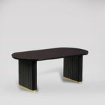 Load image into Gallery viewer, Black Ribbed Mango Wood Coffee Table