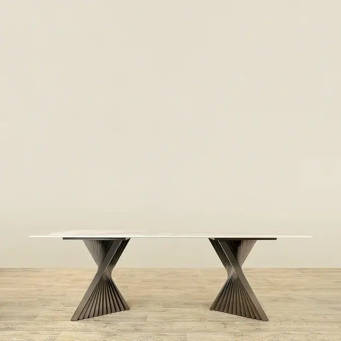 Black Stainless Steel & Sintered Stone Dining Table