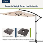 Load image into Gallery viewer, BLUU 10 FT Patio Offset Umbrella Outdoor Cantilever Umbrella Hanging Umbrellas, Fade Resistant Crank &amp; Cross Base