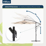 Load image into Gallery viewer, BLUU 10 FT Patio Offset Umbrella Outdoor Cantilever Umbrella Hanging Umbrellas, Fade Resistant Crank &amp; Cross Base