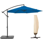 Load image into Gallery viewer, BLUU 10 FT Patio Offset Umbrella Outdoor Cantilever Umbrella Hanging Umbrellas, Fade Resistant Crank &amp; Cross Base