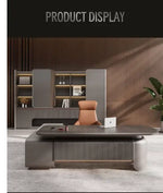 Load image into Gallery viewer, Boss Elegant Office Furniture Set Luxury Wooden Office Desk with Drawers for School or Hospital Use 220X180CM