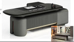 Load image into Gallery viewer, Boss Elegant Office Furniture Set Luxury Wooden Office Desk with Drawers for School or Hospital Use 220X180CM