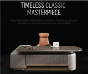 Boss Elegant Office Furniture Set Luxury Wooden Office Desk with Drawers for School or Hospital Use 220X180CM