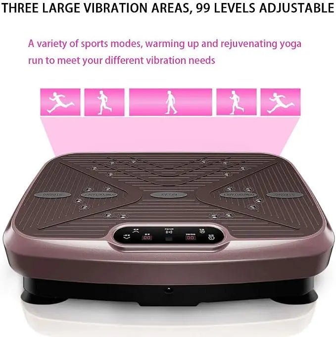 Brown Home Full Whole Body Power Vibration Plate Trainer Fitness Exercise Machine