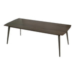 Load image into Gallery viewer, Brown meeting table with sleek tapered metal legs and modern dark wood surface, available in 220x110 size