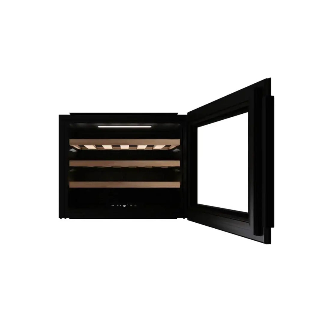 Built-In Wine Cooler 24 Bottle – Black Glass 54L Compressor Wine Fridge