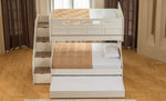 Load image into Gallery viewer, Bunk Bed With Storage Space – 3 Beds ( Off White )
