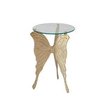 Load image into Gallery viewer, Butterfly Accent Table – Gold | Artistic Glass &amp; Aluminum (40x40x61 cm)