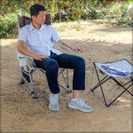 Load image into Gallery viewer, Camping Chair, Foldable Chair with Armrests and Adjustable Backrest, Portable Picnic Chair with Cup Holder &amp; Head Pillow-GCC Home Center