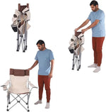 Load image into Gallery viewer, Camping Chair, Foldable Chair with Armrests and Adjustable Backrest, Portable Picnic Chair with Cup Holder &amp; Head Pillow-GCC Home Center