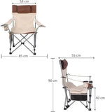 Load image into Gallery viewer, Camping Chair, Foldable Chair with Armrests and Adjustable Backrest, Portable Picnic Chair with Cup Holder &amp; Head Pillow-GCC Home Center
