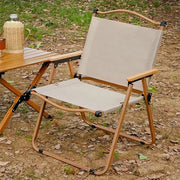 Camping Chair, Folding Outdoor Beach Chair with Wooden Handle Aluminum Bracket-GCC Home Center