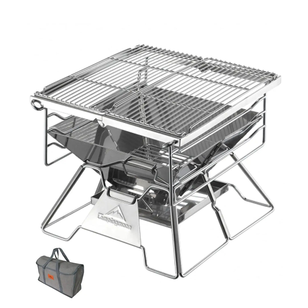 camping moon Portable Foldable Stainless Steel Bbq Charcoal Grill (MT-2)