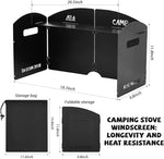 Load image into Gallery viewer, Camping Stove Windshield with Storage Bag | 4 Plates Aluminum Folding Windscreen | Outdoor Cooking