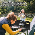 Load image into Gallery viewer, Camping Stove Windshield with Storage Bag | 4 Plates Aluminum Folding Windscreen | Outdoor Cooking