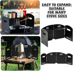 Load image into Gallery viewer, Camping Stove Windshield with Storage Bag | 4 Plates Aluminum Folding Windscreen | Outdoor Cooking