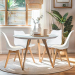 Load image into Gallery viewer, CangLong Mid Century Modern DSW Side Chair with Wood Legs for Kitchen, Living Dining Room, Set of 4, White-GCC Home Center