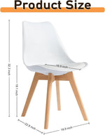 Load image into Gallery viewer, CangLong Mid Century Modern DSW Side Chair with Wood Legs for Kitchen, Living Dining Room, Set of 4, White-GCC Home Center