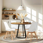 Load image into Gallery viewer, CangLong Mid Century Modern DSW Side Chair with Wood Legs for Kitchen, Living Dining Room, Set of 4, White-GCC Home Center